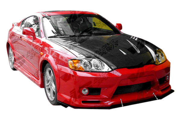 2003-2006 Hyundai Tiburon Cyber Carbon Fiber Hood by ViS Racing - VIS-03HYTIB2DCY-010C