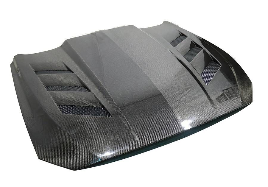 2018-2023 Ford Mustang 2DR AMS Double-Sided Carbon Fiber Hood by ViS Racing - 18FDMUS2DAMS-010D