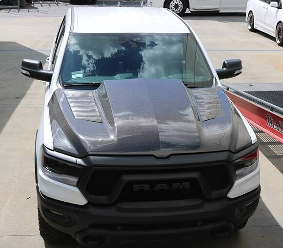 2019-2024 Ram 1500 2DR/4DR TMS Style Carbon Fiber Hood by ViS Racing