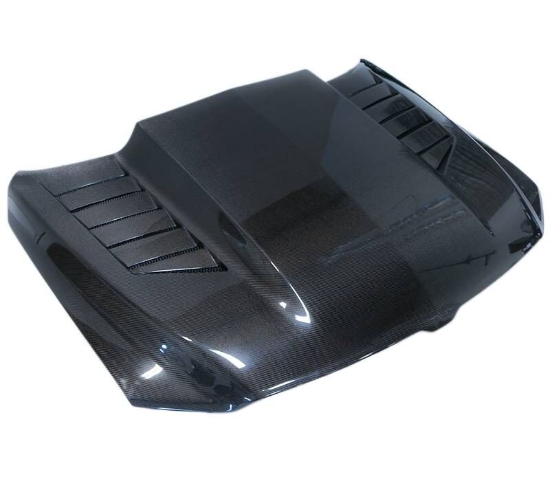 2019-2024 Ram 1500 2DR/4DR TMS Style Carbon Fiber Hood by ViS Racing - 19DGRAM2DTM-010C