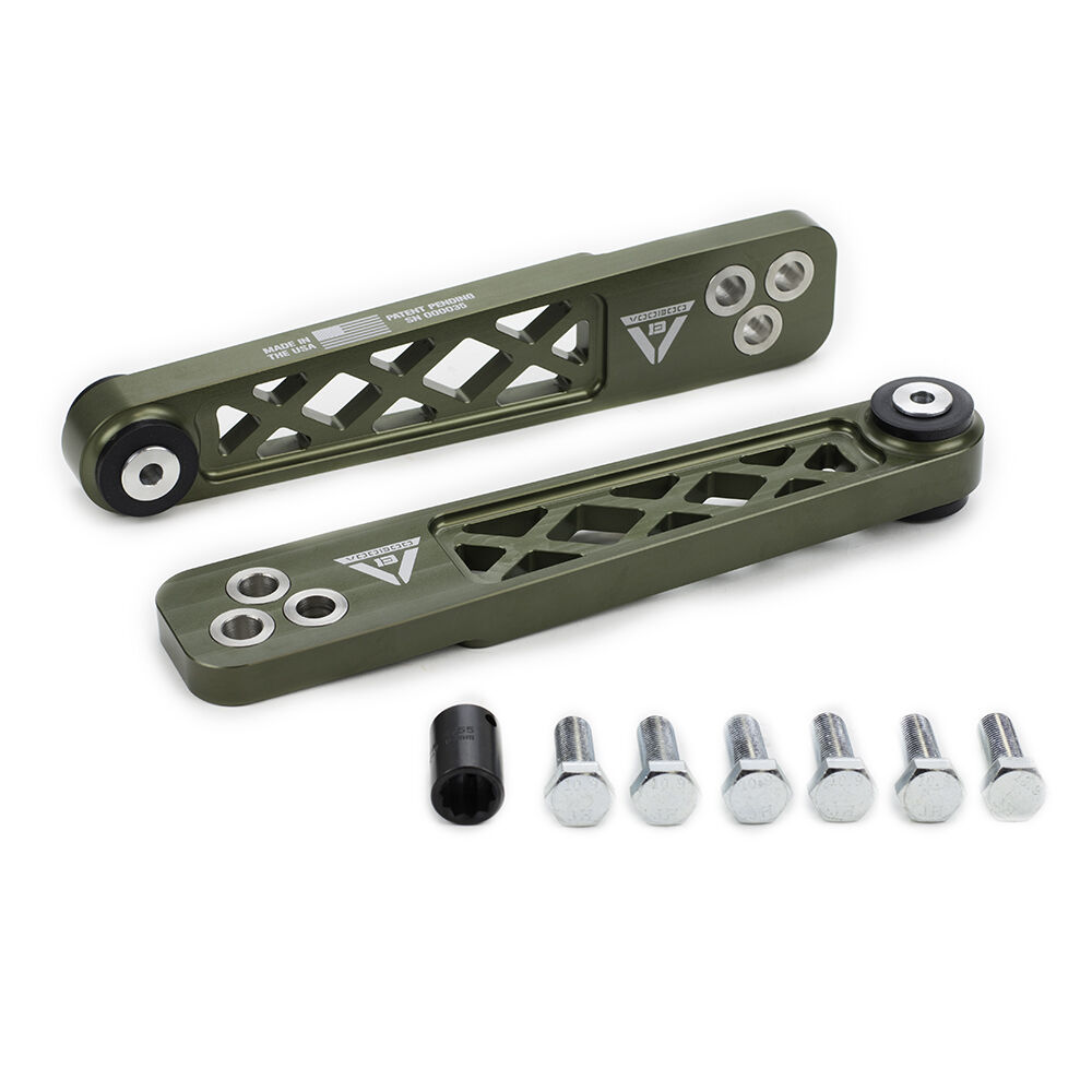 2002-2006 Acura RSX Base/Type-S VooDoo13 Rear Lower Control Arms Hard Anodize Green - LOAC-0300HG