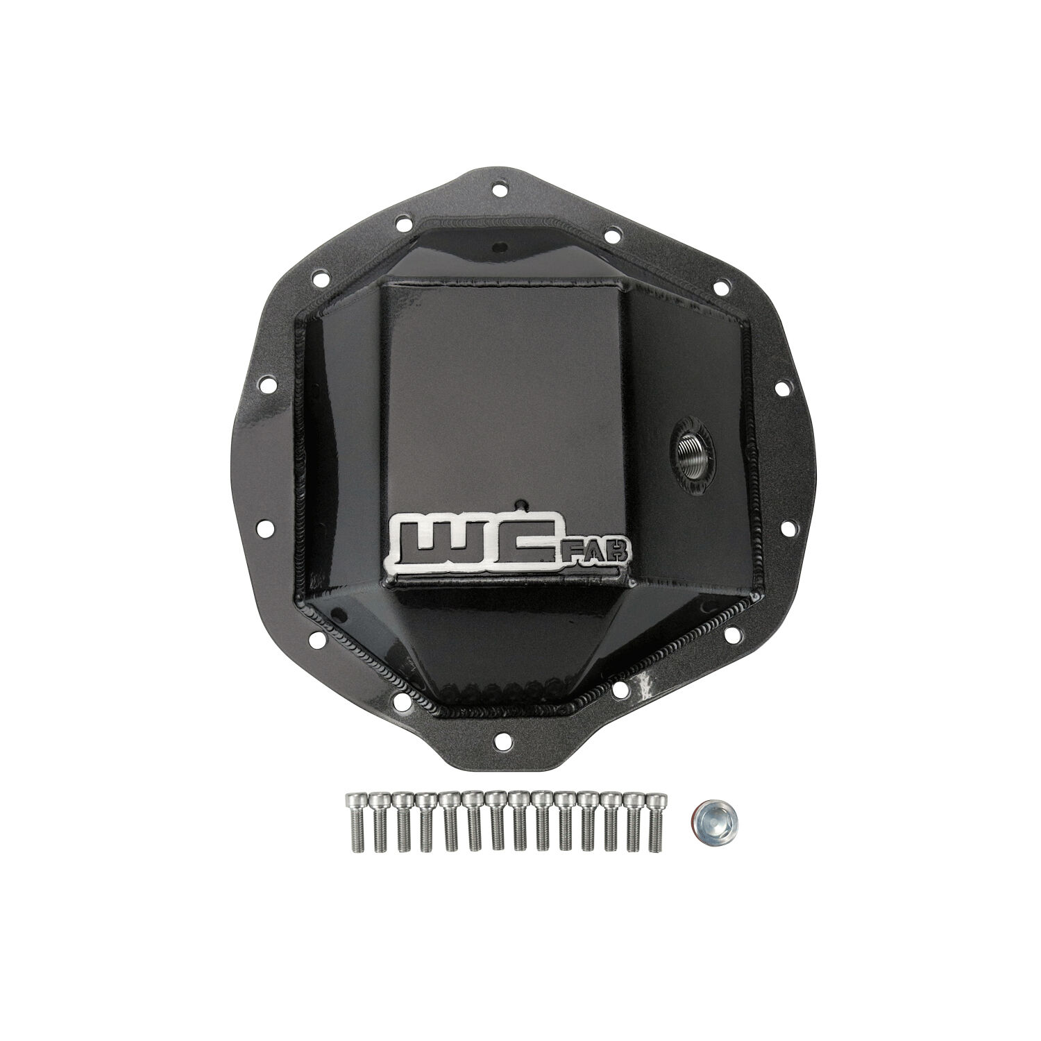 WCFab Duramax and Cummins 11.5 Inch AAM Rear Axle Differential Cover Gloss White Single Stage Powder Coating - WCF100113-GW - Wehrli Custom Fabrication