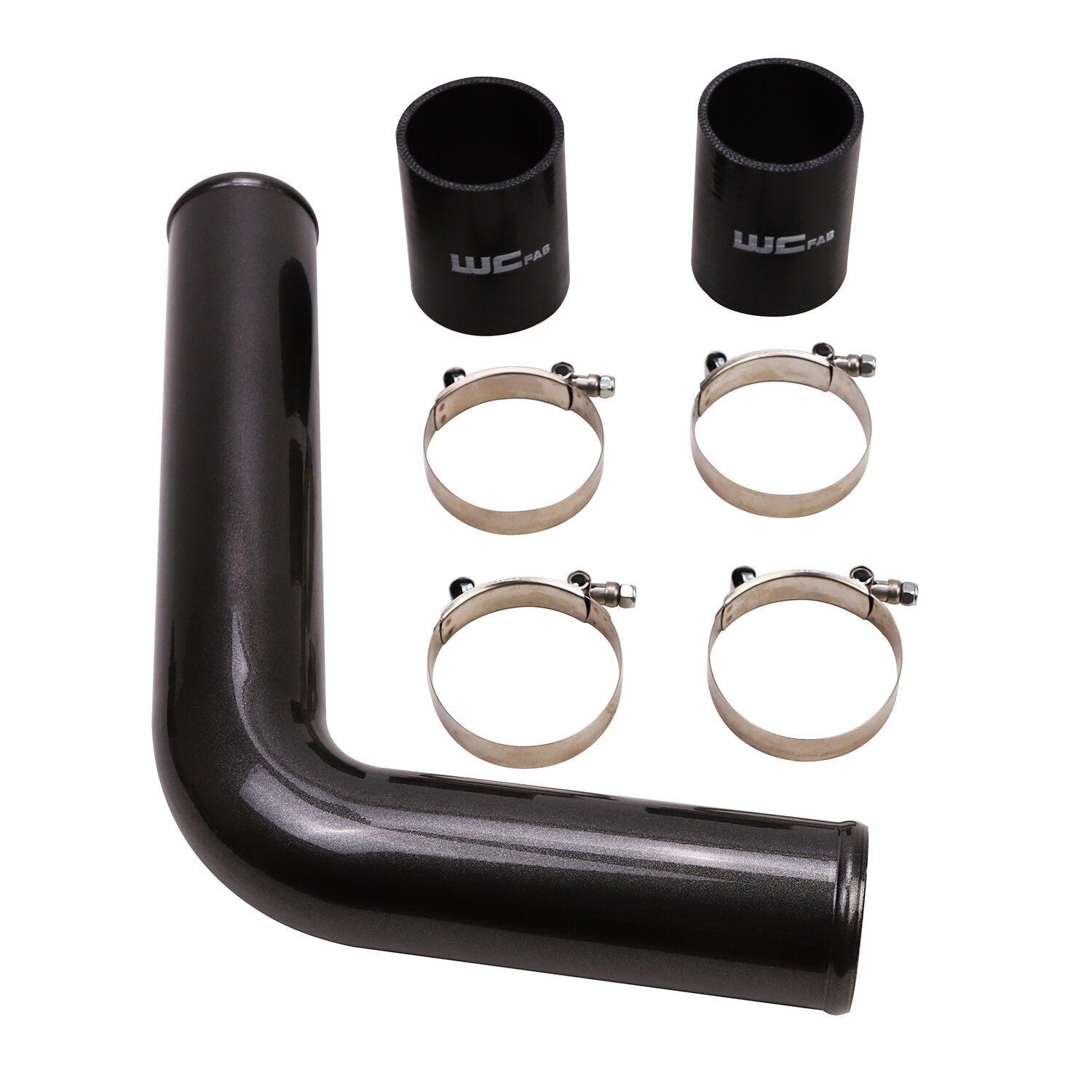 WCFab 2003-2007 5.9L Cummins Driver Side 3 Inch Replacement Intercooler Pipe Red Two Stage Powder Coating - WCF100359-RED - Wehrli Custom Fabrication
