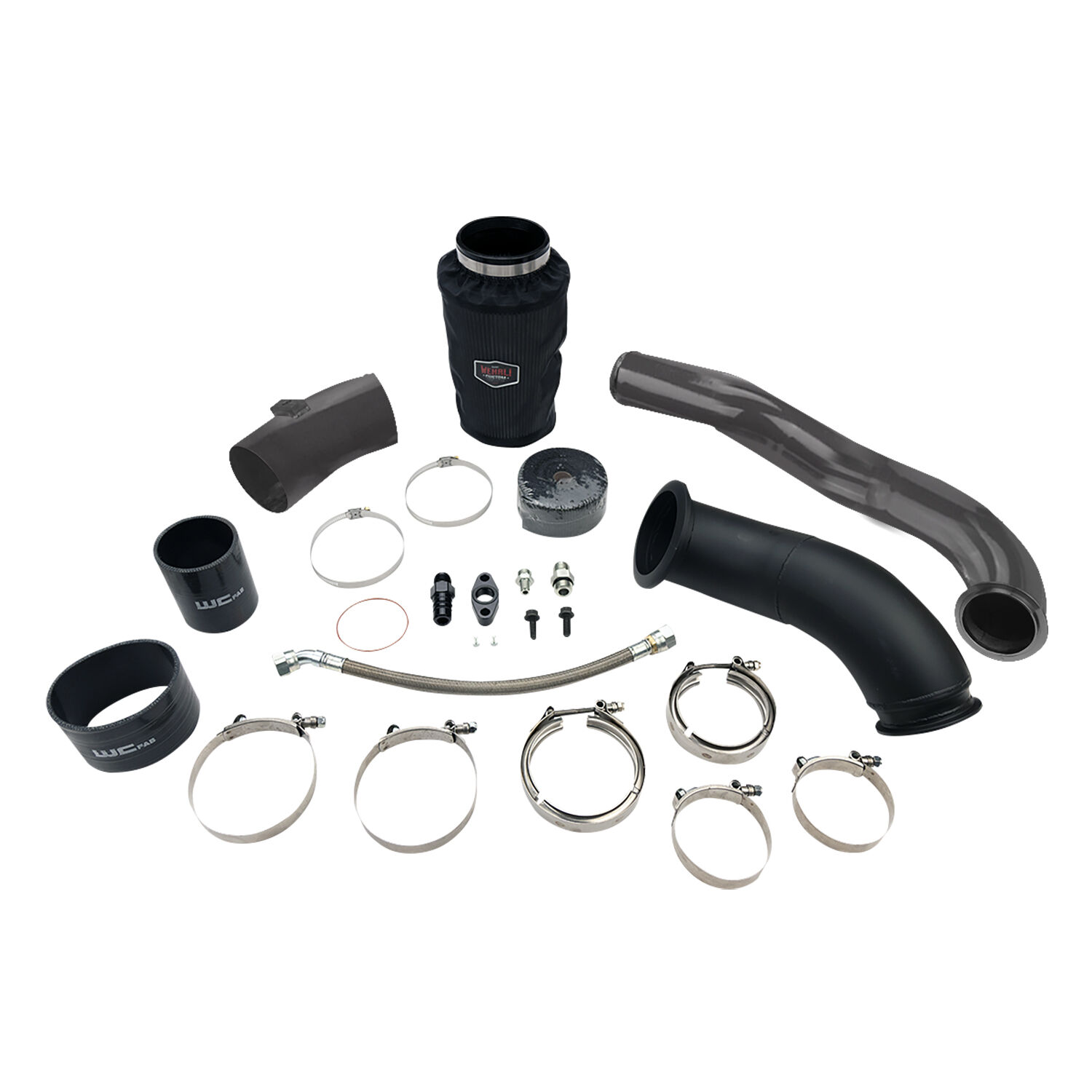 WCFab 2004.5-2007 5.9 Cummins S300 Turbo High Mount 2nd Gen Swap Kit Illusion Blueberry Two Stage Powder Coating - WCF100475-IBB - Wehrli Custom Fabrication