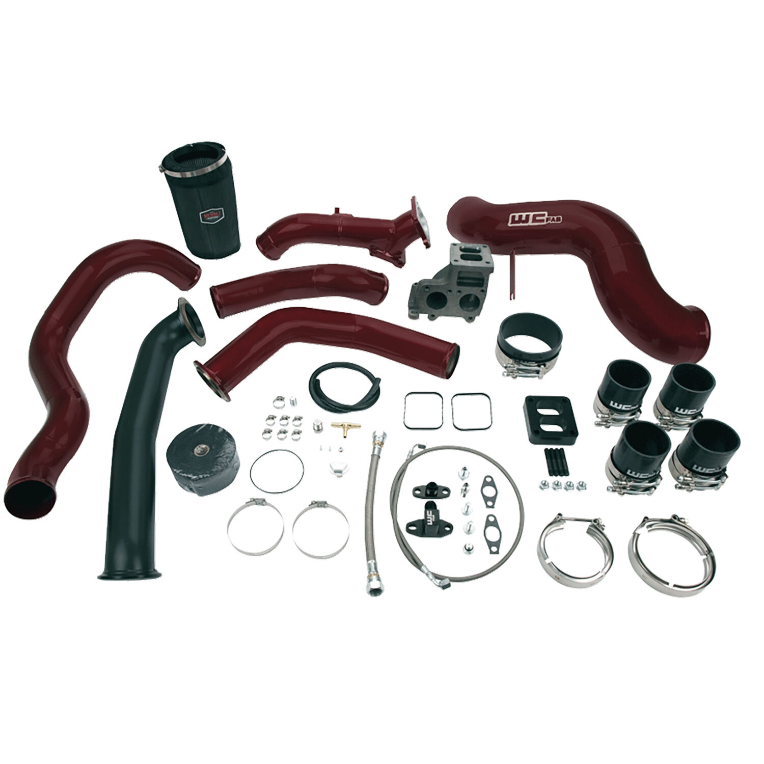 WCFab 2001-2004 LB7 Duramax S400 Single Turbo Install Kit Grape Frost Two Stage Powder Coating - WCF100489-GF - Wehrli Custom Fabrication