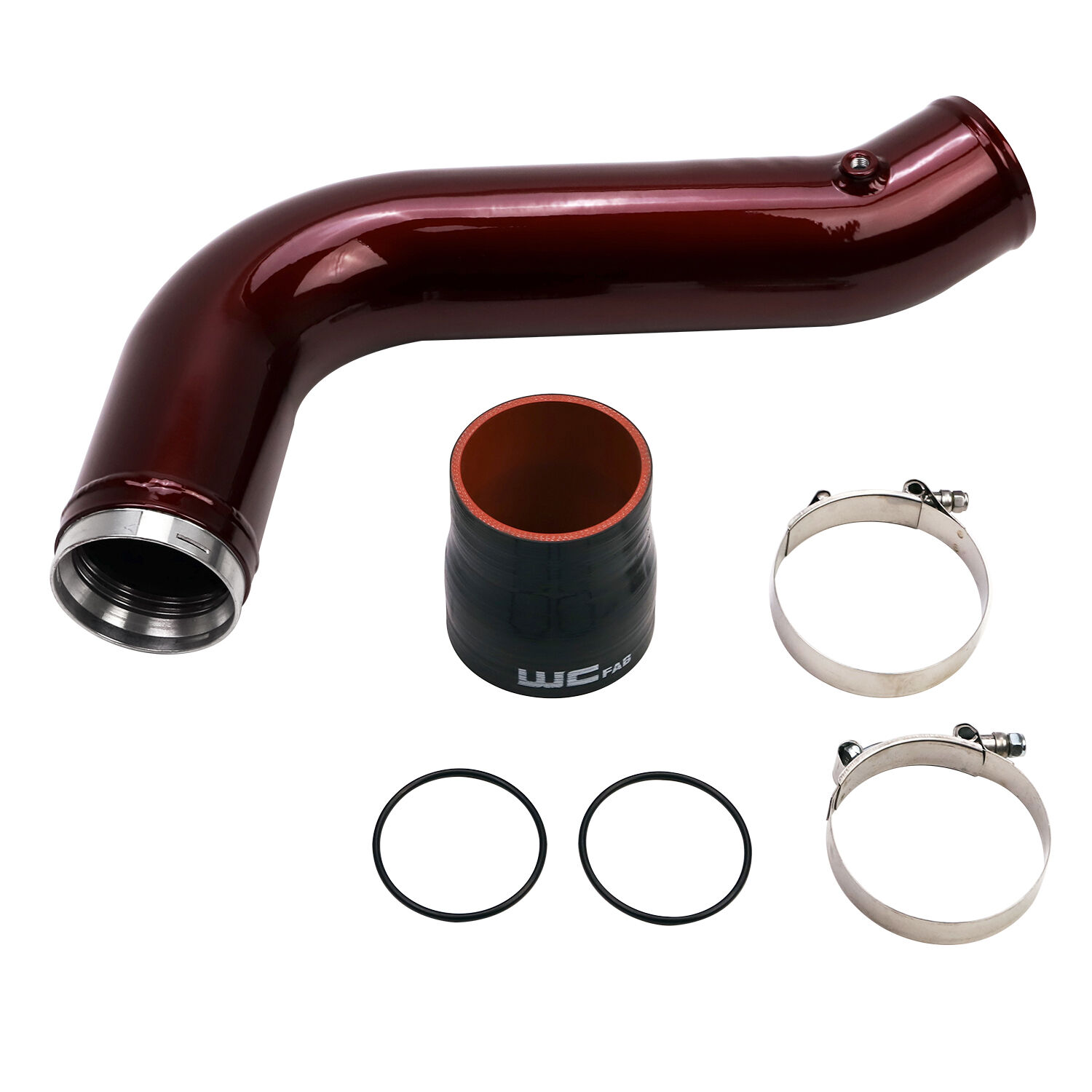 WCFab 2017+ L5P Duramax Passenger Side 3.5 Inch Intercooler Pipe Illusion Purple Two Stage Powder Coating - WCF100530-IP - Wehrli Custom Fabrication