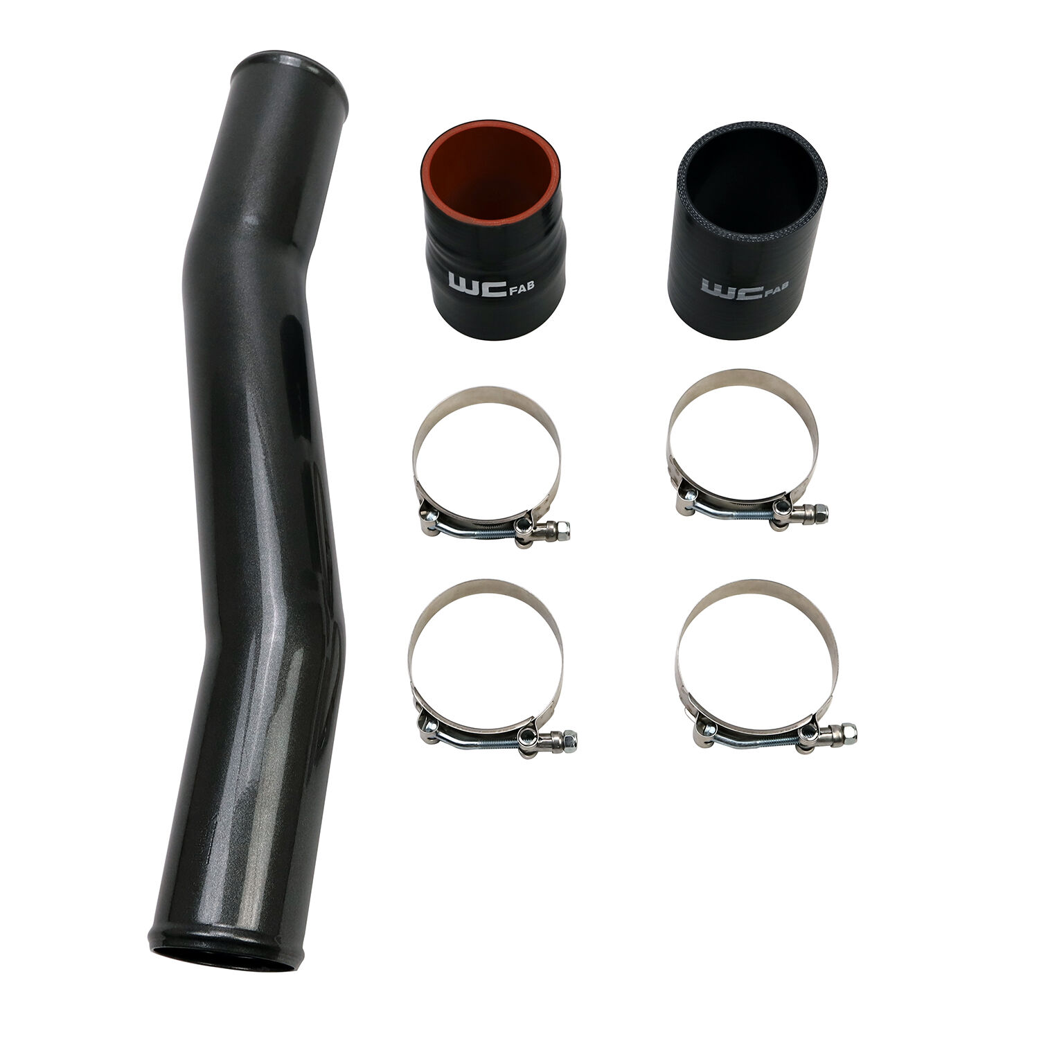 WCFab 2003-2007 5.9L Cummins Passenger Side 3 Inch Replacement Intercooler Pipe Gloss White Single Stage Powder Coating - WCF100544-GW - Wehrli Custom Fabrication