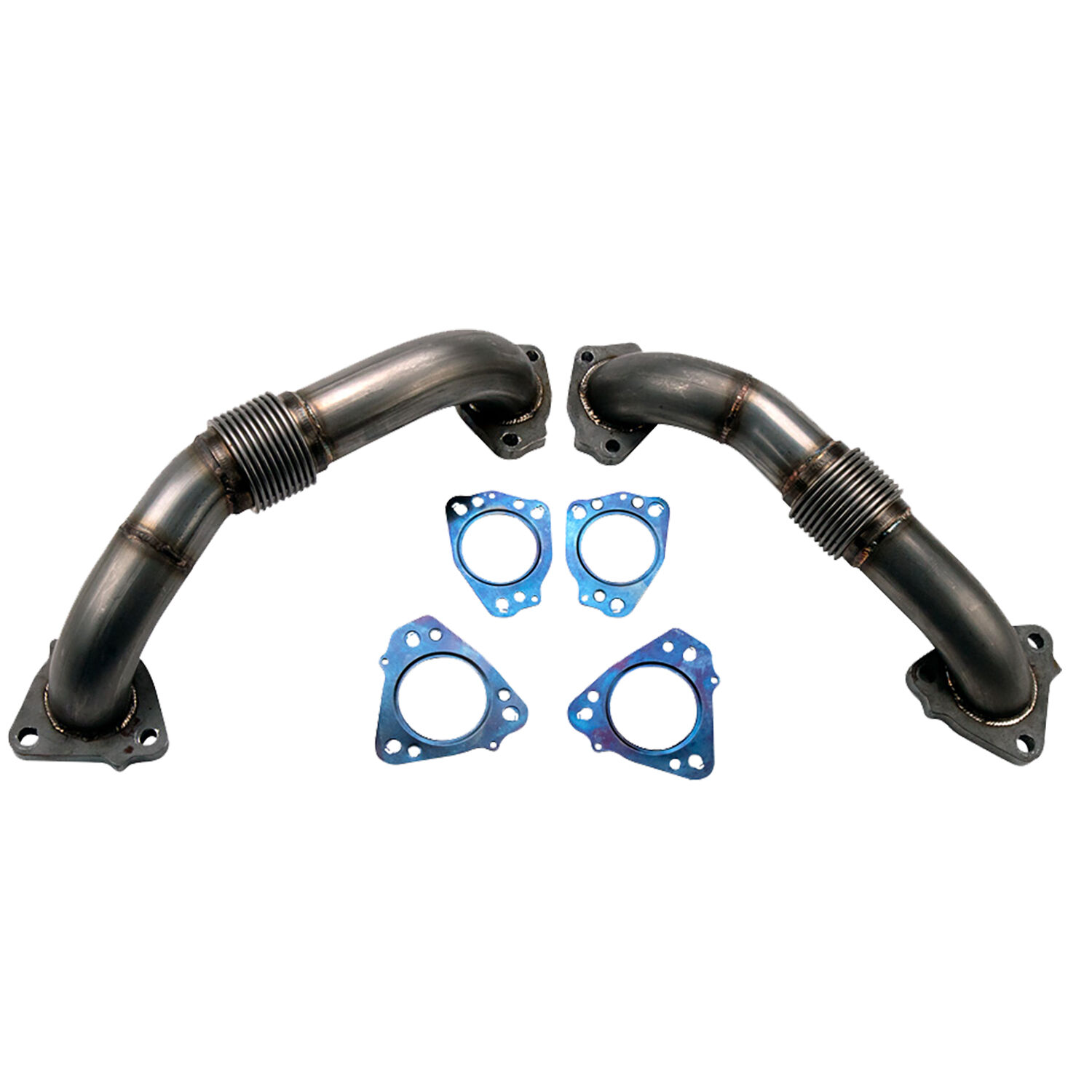 WCFab 2017-2019 L5P Duramax 2 Inch Stainless Steel Up Pipe Kit w/ Gaskets - WCF100624 - Wehrli Custom Fabrication