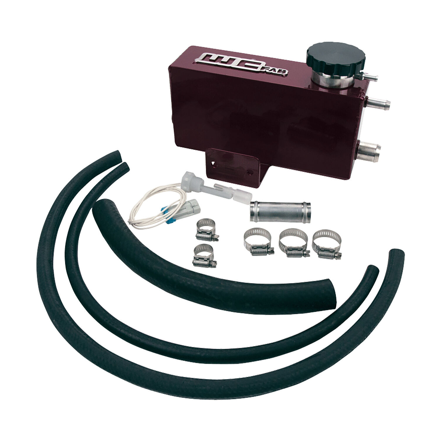 WCFab 2001-2006 LB7/LLY/LBZ Duramax Twin Turbo Style Coolant Tank Kit Gloss Black Single Stage Powder Coating - WCF100642-GB - Wehrli Custom Fabrication
