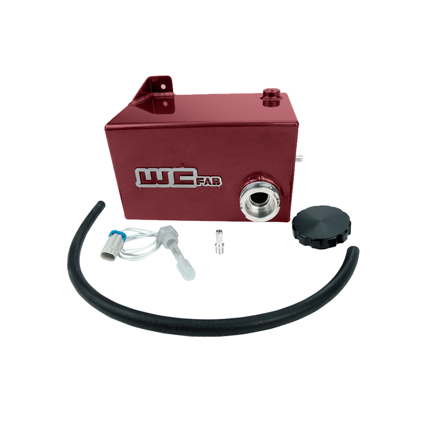WCFab 2001-2006 LB7/LLY/LBZ Duramax OEM Placement Coolant Tank Kit Red Two Stage Powder Coating - WCF100645-RED - Wehrli Custom Fabrication