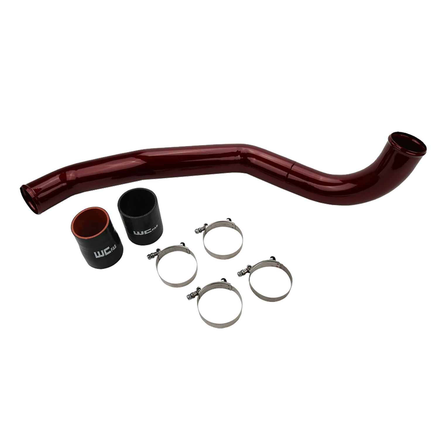 WCFab 2017-2019 L5P Duramax Driver Side 3 Inch Intercooler Pipe Red Two Stage Powder Coating - WCF100708-RED - Wehrli Custom Fabrication