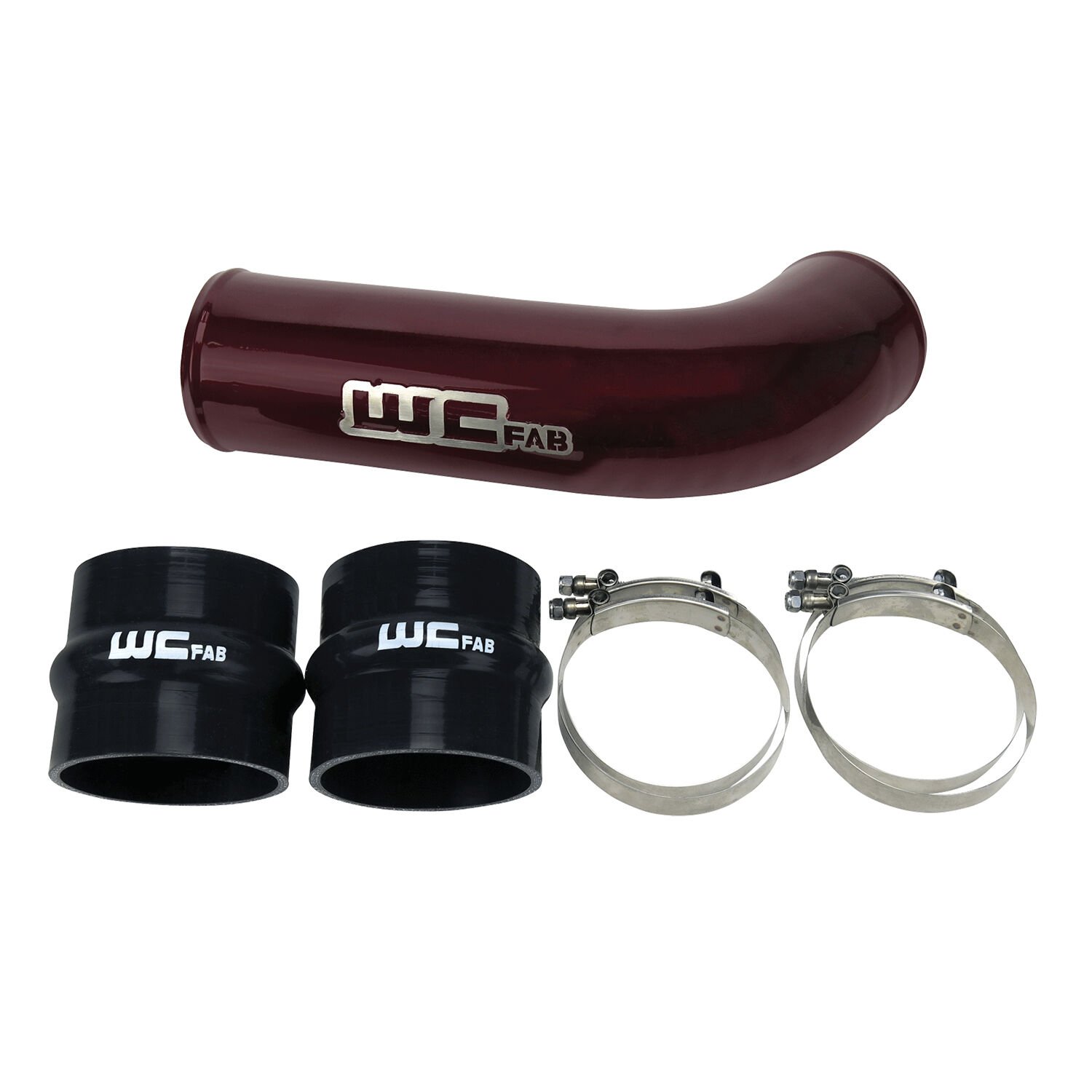 WCFab 2017-2019 L5P Duramax 4 Inch Intake Pipe for OEM Air Box Red Two Stage Powder Coating - WCF100709-RED - Wehrli Custom Fabrication