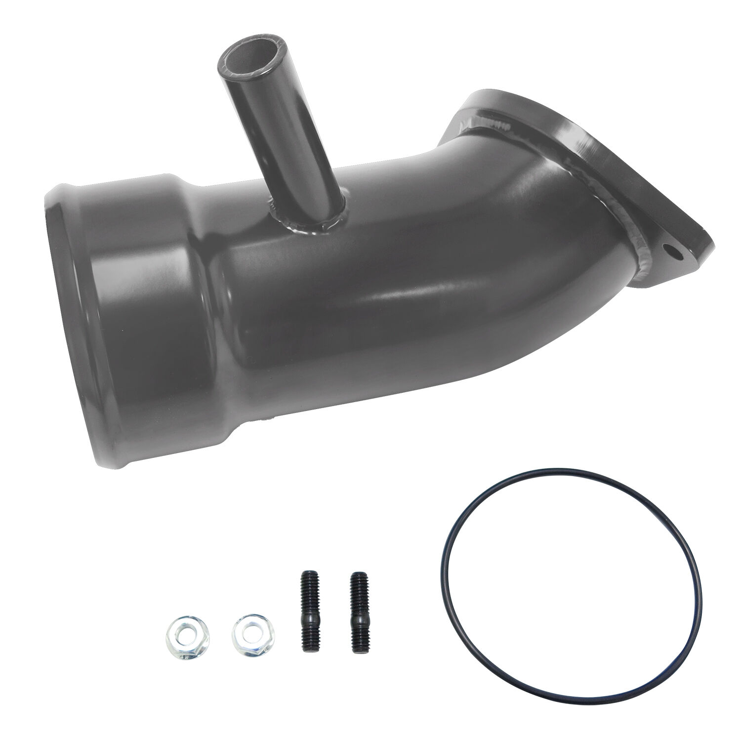 WCFab 2017-2019 L5P Duramax 3 1/2 Inch Intake Horn Only with PCV Port Gloss White Single Stage Powder Coating - WCF100721-GW - Wehrli Custom Fabrication