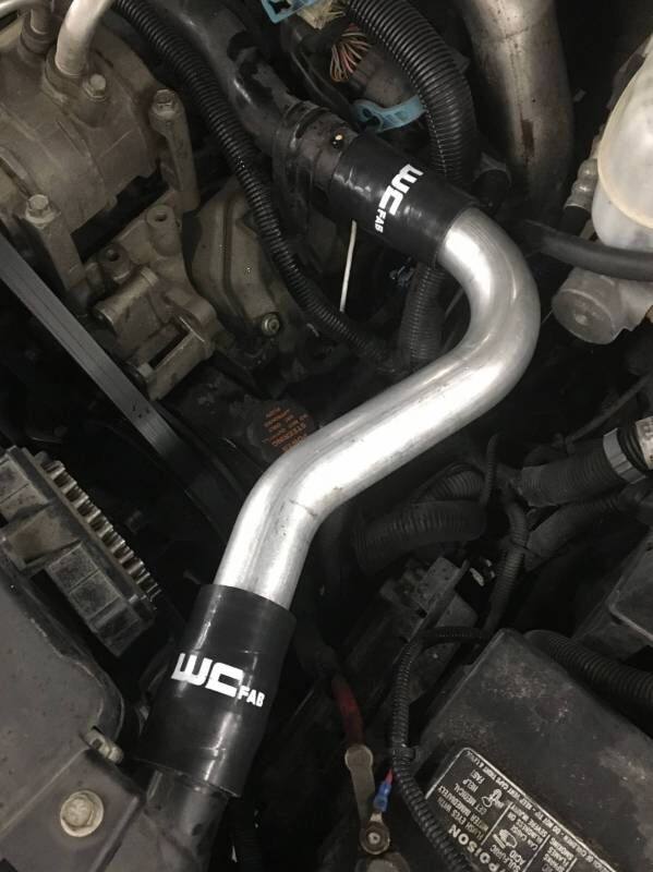 WCFab 2001-2005 LB7/LLY Duramax Upper Coolant Pipe Red Two Stage Powder Coating - WCF100860-RED - Wehrli Custom Fabrication