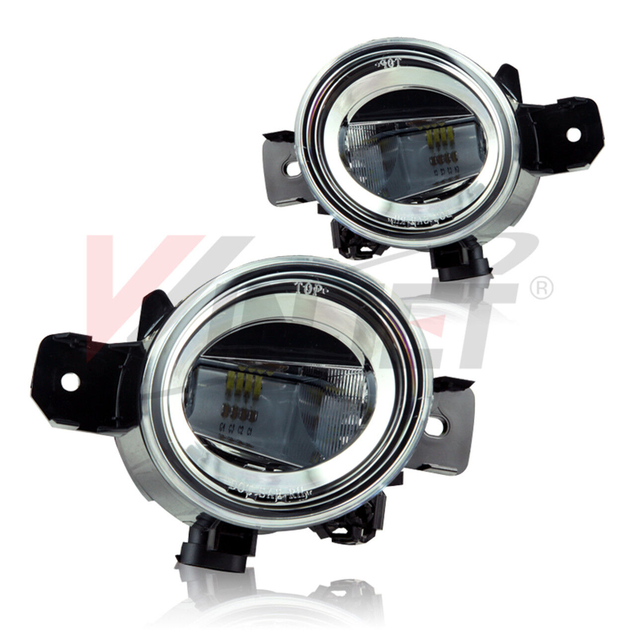 2004-2013 Nissan Sentra Clear LED Fog Lights OE/Replacement Style - CFWJ-0459-C