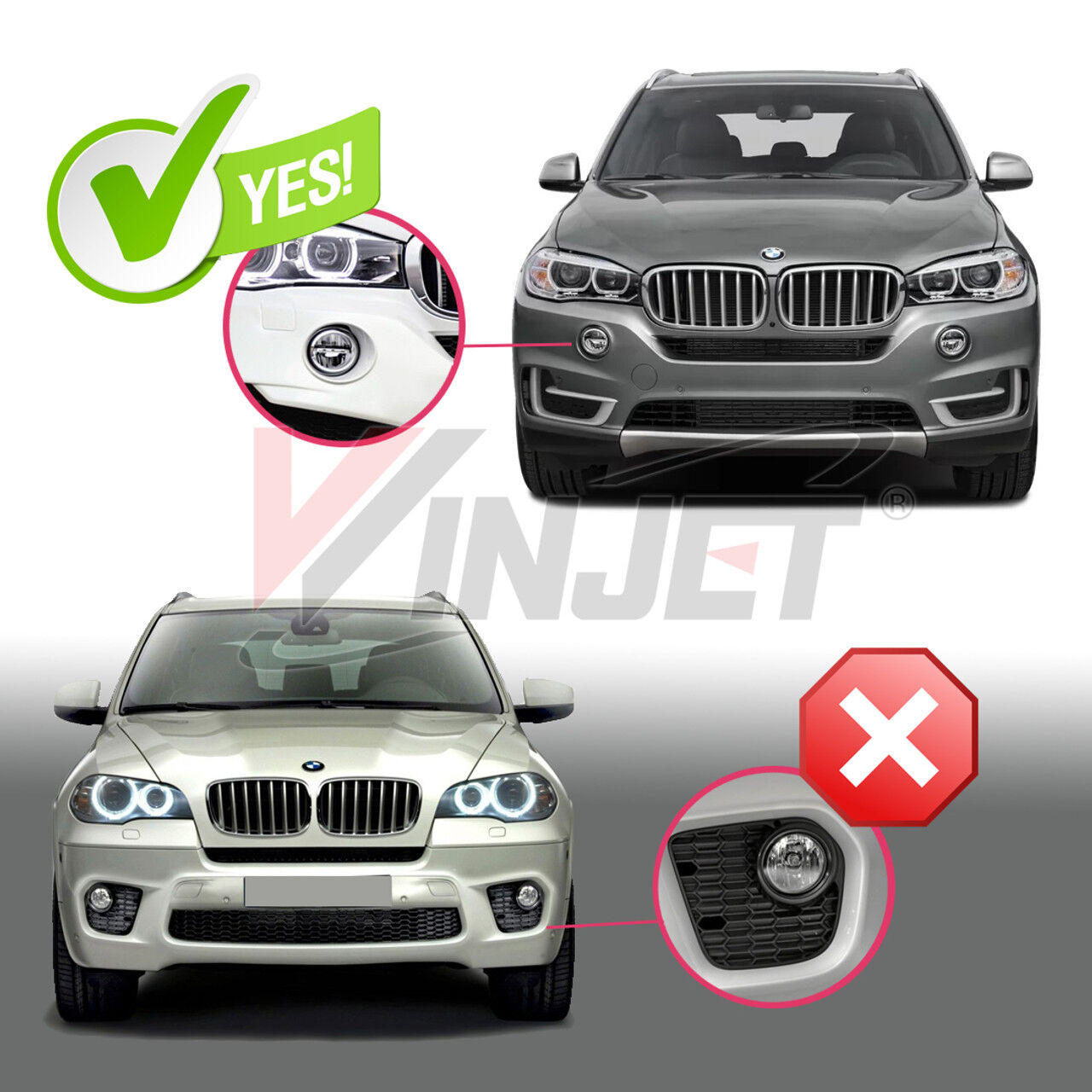 2011-2016 BMW X3 Clear LED Fog Lights - CFWJ-0504-C