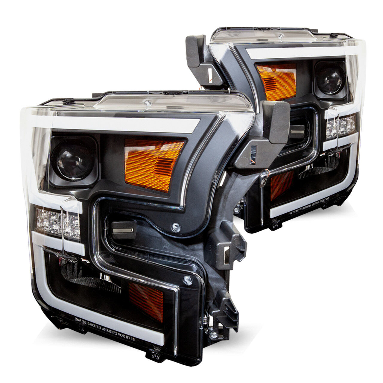 2015-2017 Ford F-150 Renegade Style Black Projector LED HeadLights with Sequential Turn Signal