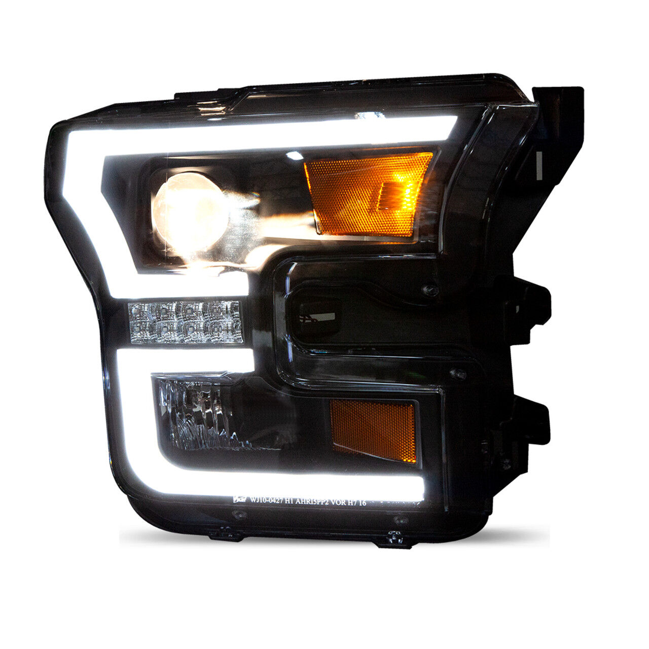 2015-2017 Ford F-150 Renegade Style Black Projector LED HeadLights with Sequential Turn Signal