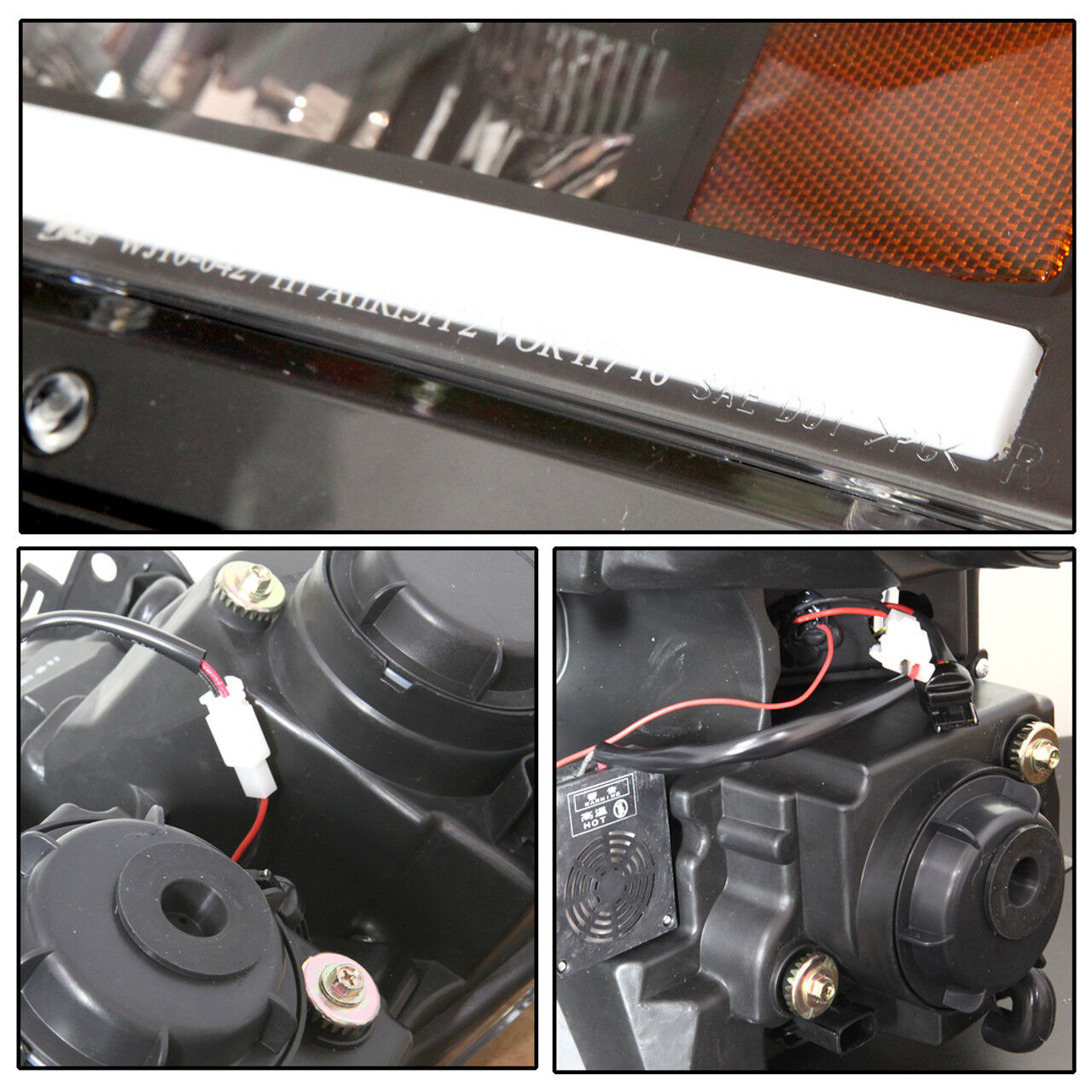 2015-2017 Ford F-150 Renegade Style Black Projector LED HeadLights with Sequential Turn Signal - CHRNG0427-B-SQ