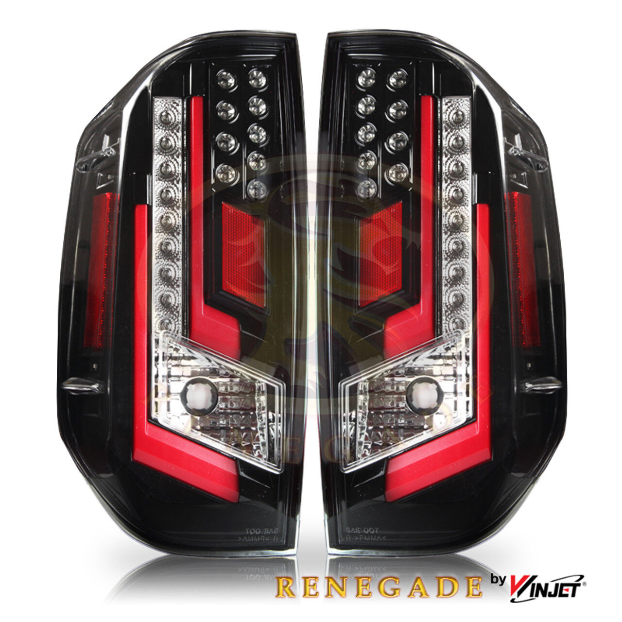 2014-2021 Toyota Tundra Renegade Style Gloss/Black/Clear/Red/Glow/Bar LED Tail Lights - CTRNG0377-GBC-RG