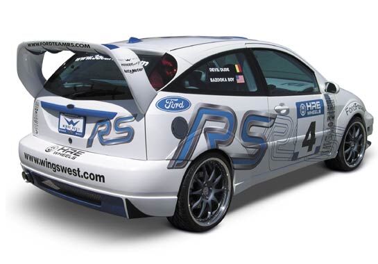 2000-2004 Ford Focus ZX3 WRC w Flares & Spoiler Style Wings West Wide Body Kit 7PC