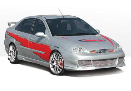 2000-2004 Ford Focus 4dr BigMouth Style Wings West Body Kit - WW-890657