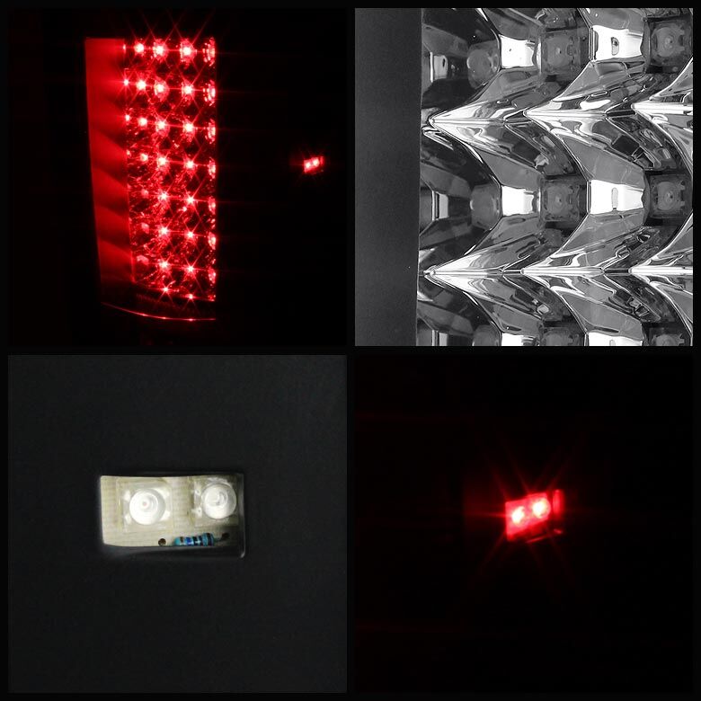 2007-2012 Chevy Silverado 1500/2500/3500 Black LED Tail Lights