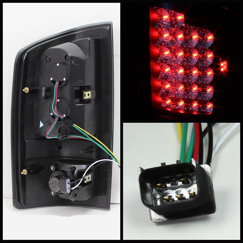 2002-2006 Dodge Ram 1500/2500/3500 Black LED Tail Lights