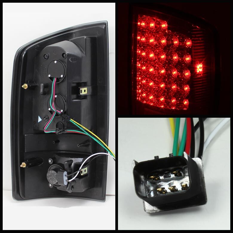 2002-2006 Dodge Ram 1500/2500/3500 Red/Clear LED Tail Lights