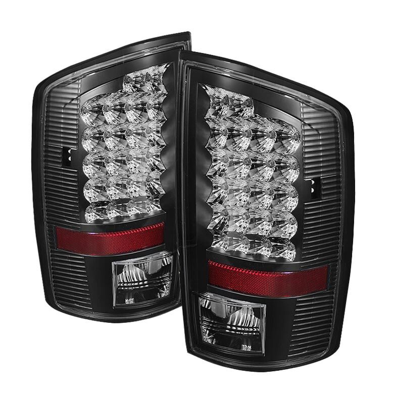 2007-2008 Dodge Ram 1500/2500/3500 Black LED Tail Lights - ALT-JH-DR07-LED-BK