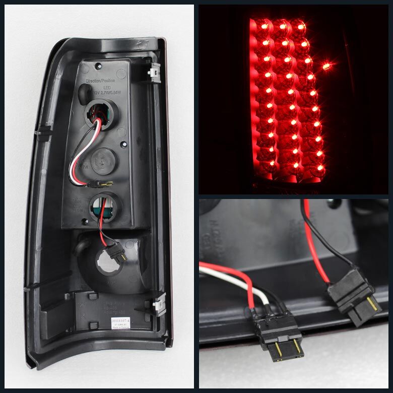2004-2006 GMC Sierra 1500/2500/3500 Fleetside Black LED Tail Lights