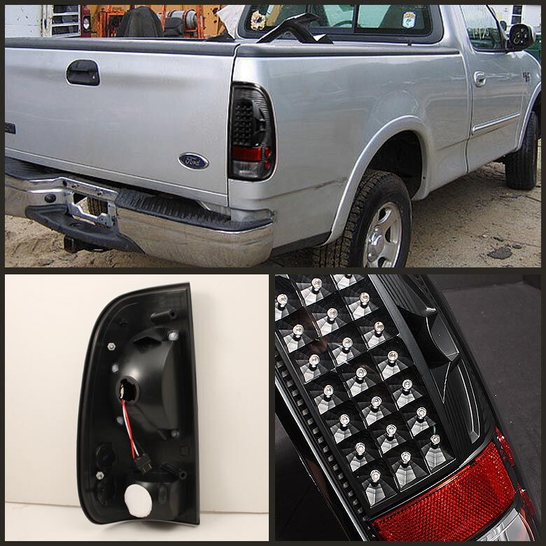 1999-2007 Ford F250/F350 Super Duty Black LED Tail Lights