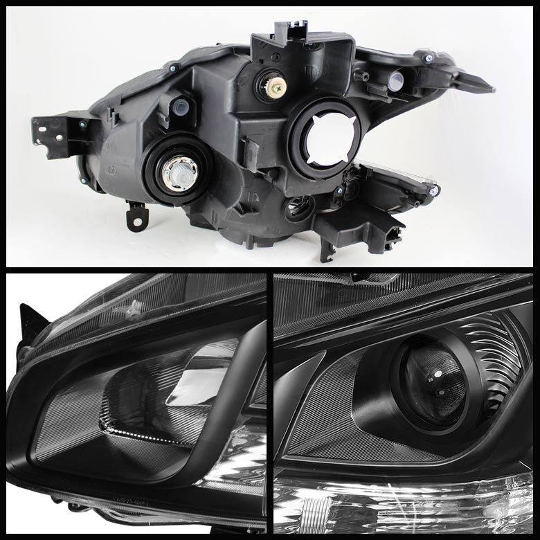 2009-2012 Nissan Maxima Black Crystal Headlights - Fits Halogen Models