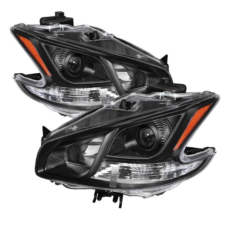 2009-2012 Nissan Maxima Black Crystal Headlights - HD-JH-NM09-AM-BK