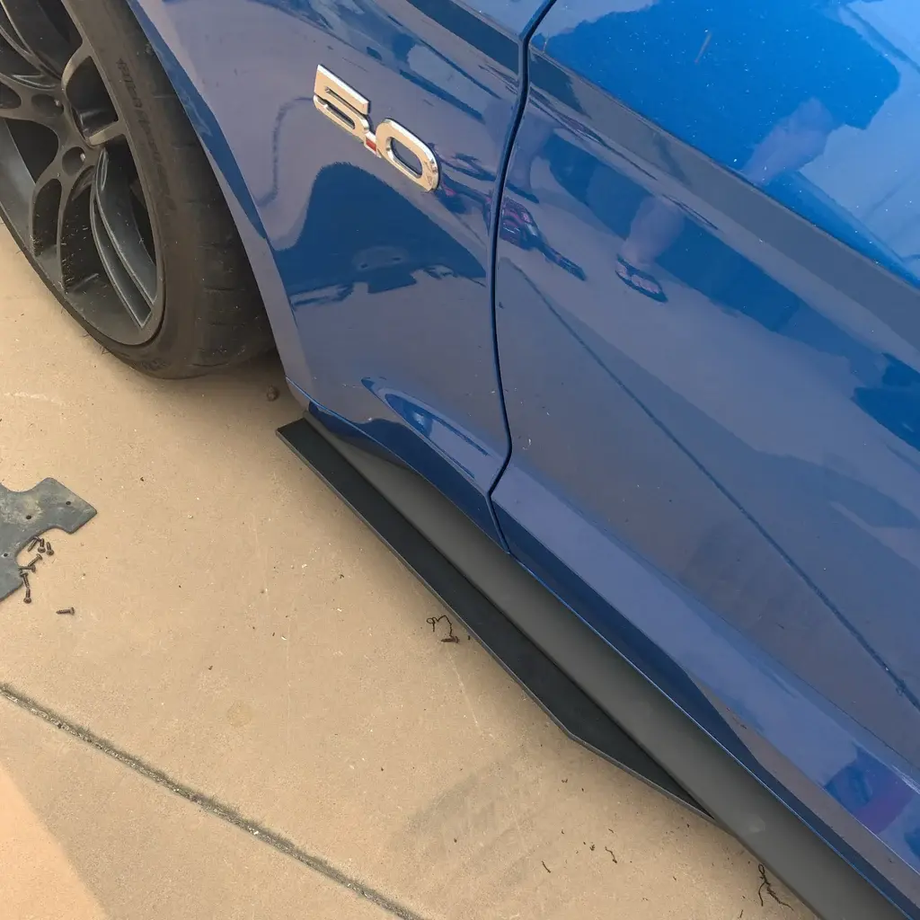 2015-2017 Ford Mustang EcoBoost GT500-Style No Rock Guards Side Skirt Extensions - 22158302