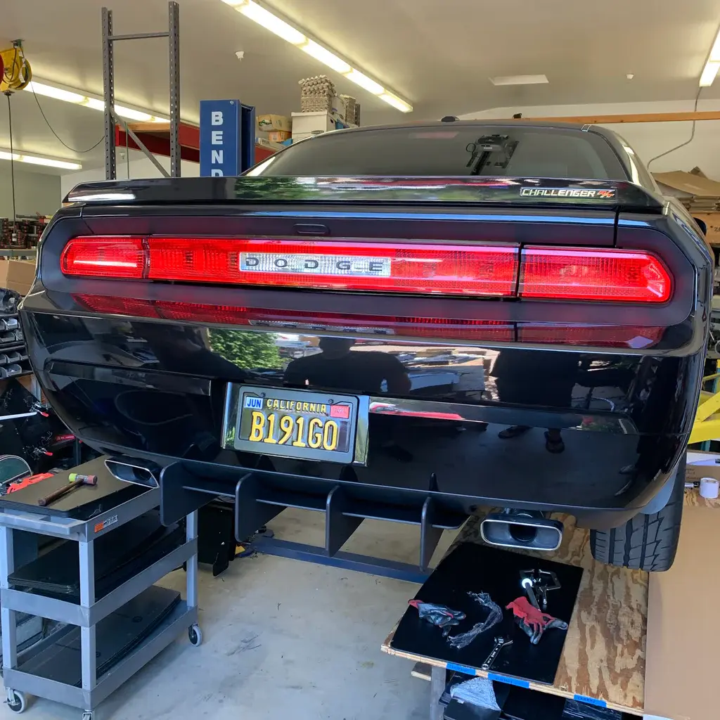 2011-2014 Dodge Challenger Rear Diffuser Black Powder Coated