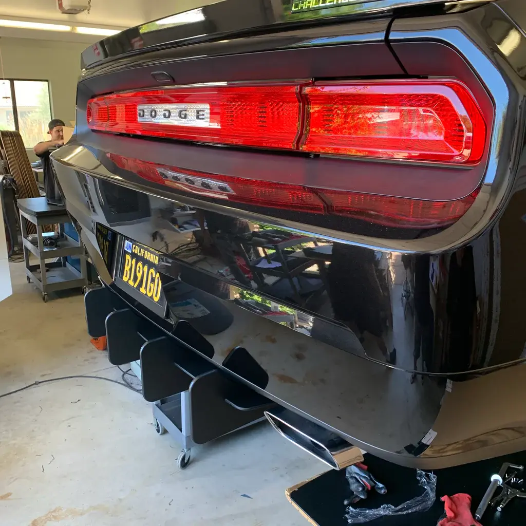 2011-2014 Dodge Challenger Rear Diffuser Black Powder Coated