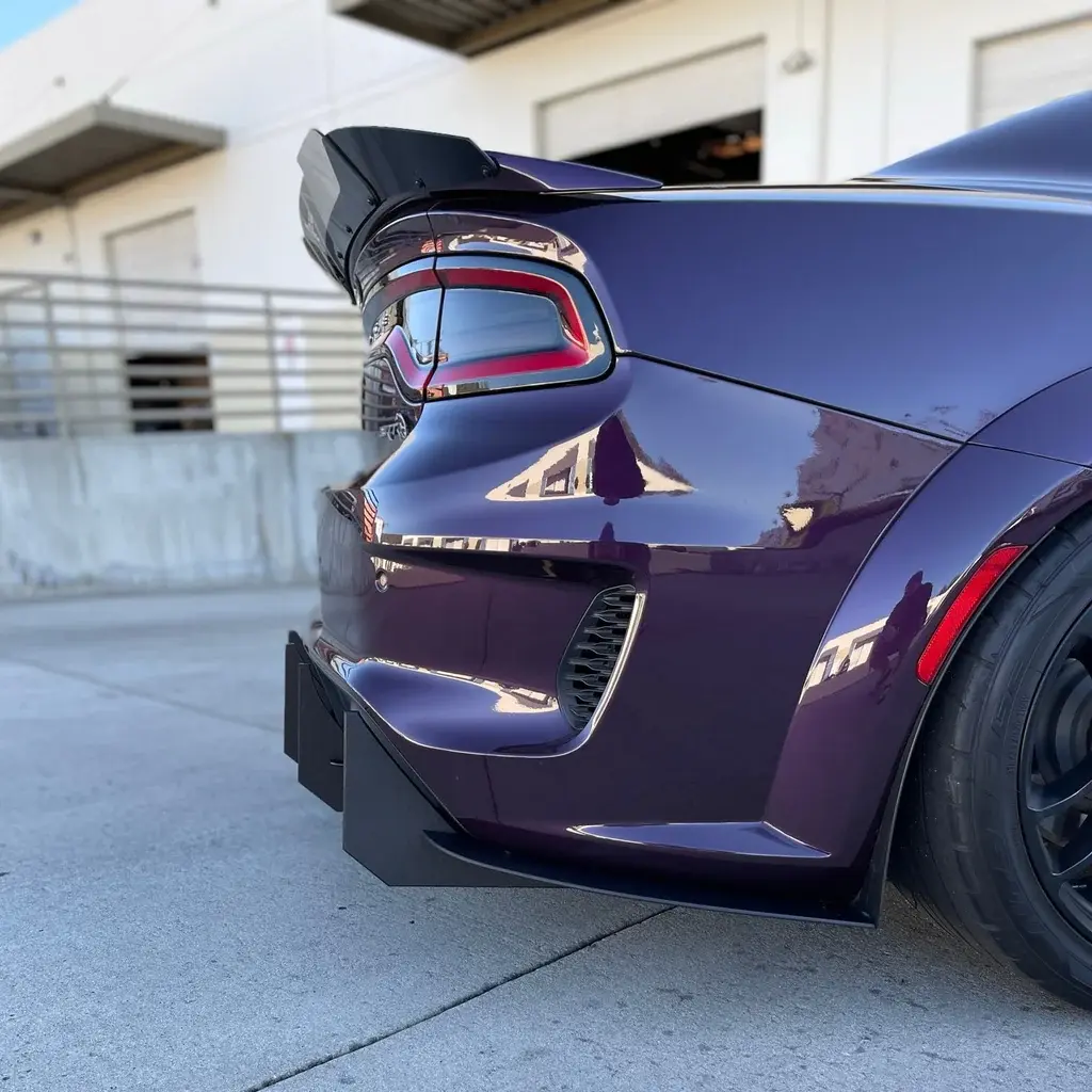 2020-2023 Dodge Charger Widebody Stealth Full 3 Piece Diffuser Kit Black Powder Coated Threaded