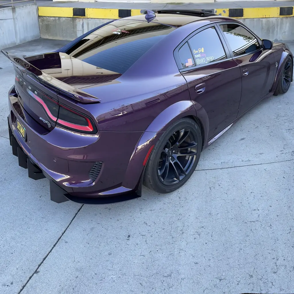 2020-2023 Dodge Charger Widebody Stealth Full 3 Piece Diffuser Kit Black Powder Coated Threaded