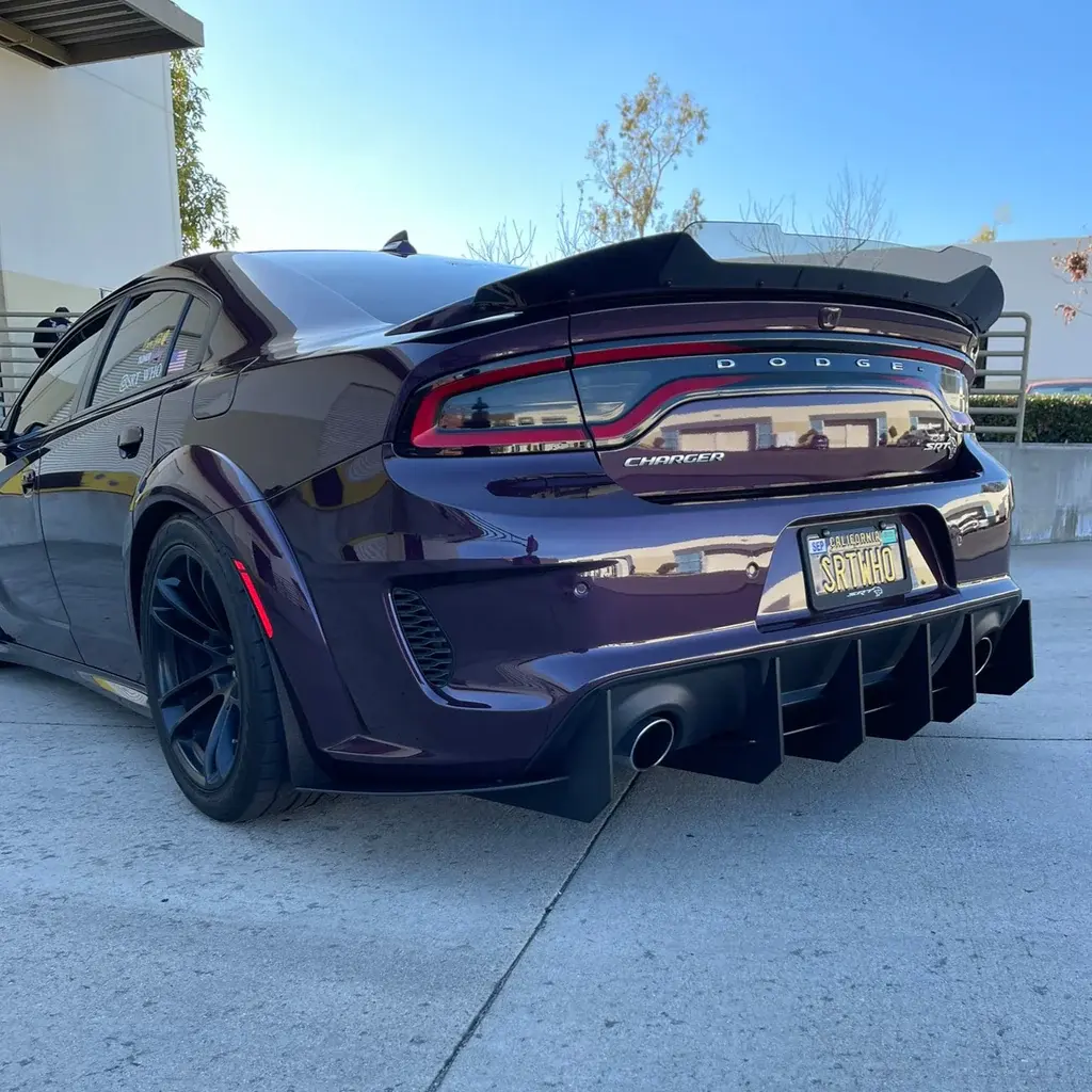 2020-2023 Dodge Charger Widebody Stealth Full 3 Piece Diffuser Kit Black Powder Coated Threaded - 23144104