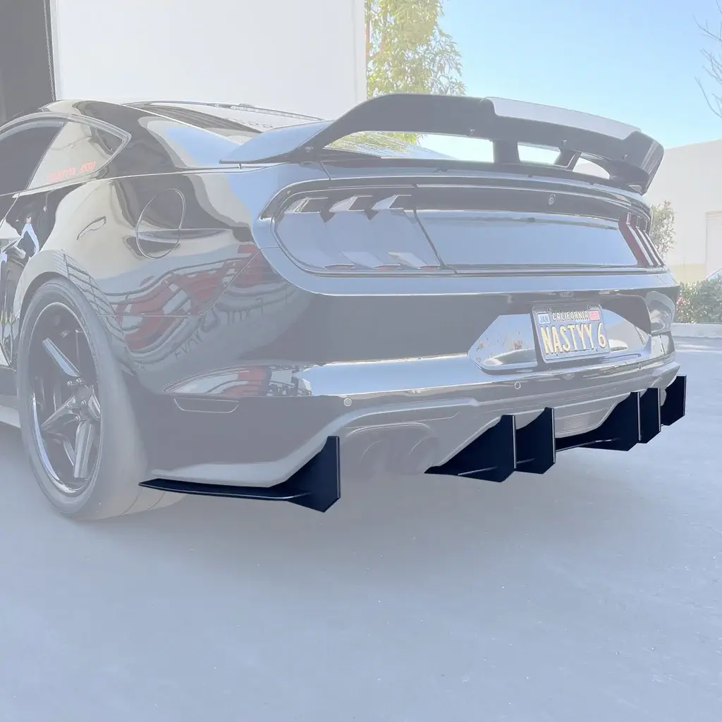 2018-2023 Ford Mustang GT Stealth Full 3 Piece Diffuser Kit Standard Aluminum