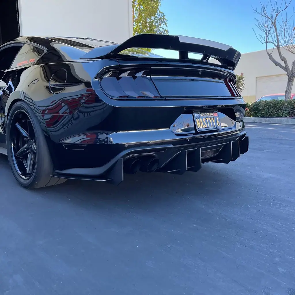 2018-2023 Ford Mustang GT Stealth Full 3 Piece Diffuser Kit Standard Aluminum - 23154003