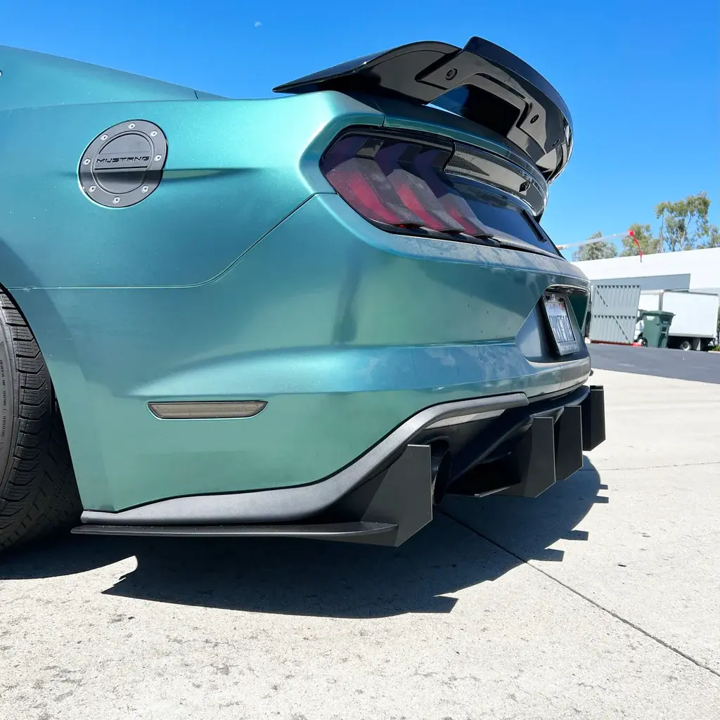 2018-2023 Ford Mustang EcoBoost Stealth Side Extensions (Two Side Pieces w/ Fins) - 23156012