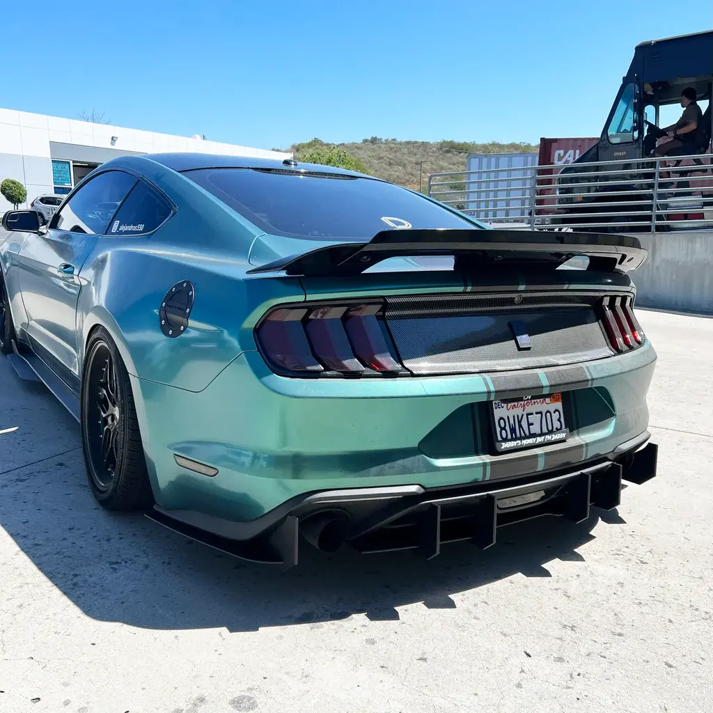2018-2023 Ford Mustang EcoBoost Stealth Full 3 Piece Diffuser Kit Black Powder Coated Aluminum - 23156203