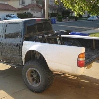 1995-2004 Toyota Tacoma BedSides Rear Fenders Wide-Body 7" Flare 3" Rise for Mini Bed - Pair