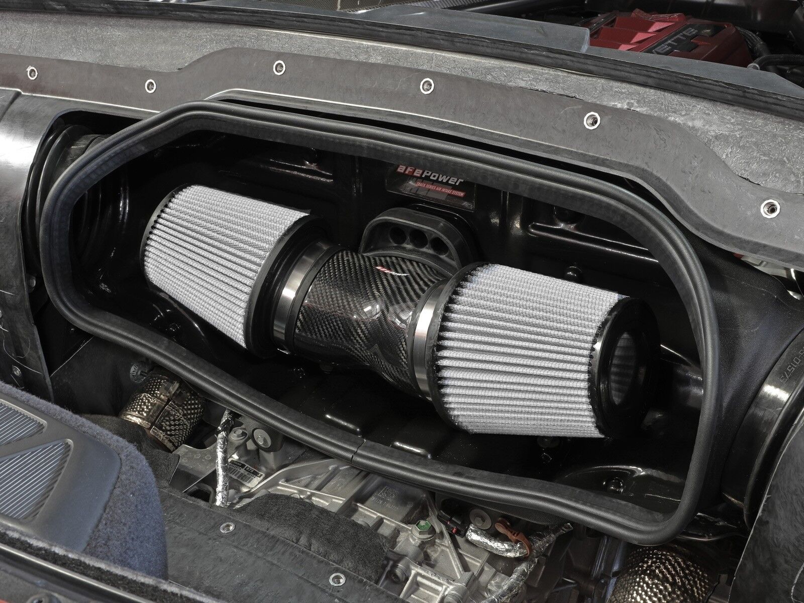 2020-2022 Chevrolet Corvette C8 aFe Track Series Carbon Fiber Cold Air Intake System With Pro DRY S Filters
