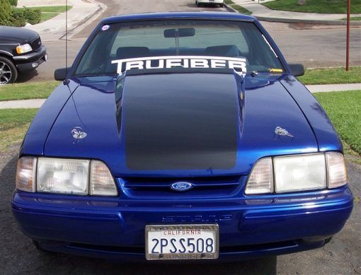 1987-1993 Ford Mustang 3" Cowl Induction Fiberglass Heat Extractor Hood - TF1002