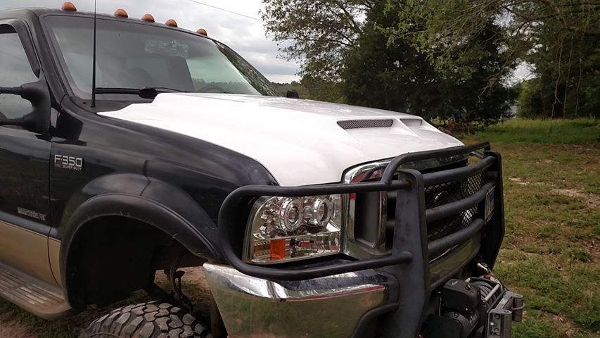 1999-2003 Ford F-250 SuperDuty 7.3L Amerihood Type-E Dual-Functional Ram Air Fiberglass Hood