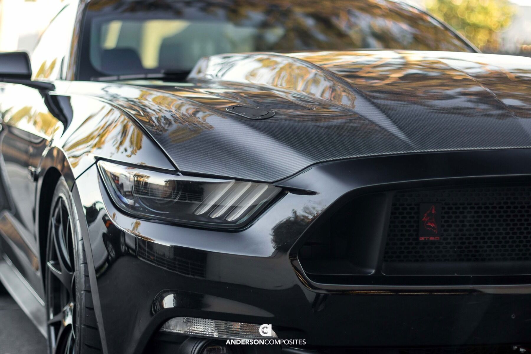 2015-2017 Ford Mustang 3" Cowl Carbon Fiber Hood by Anderson Composites