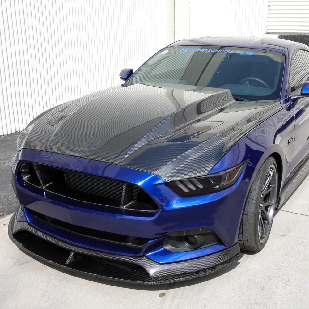2015-2017 Ford Mustang 3" Cowl Carbon Fiber Hood by Anderson Composites